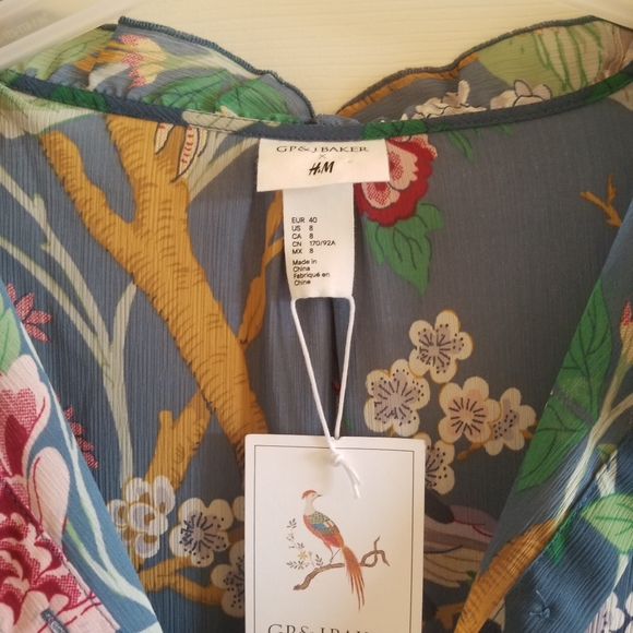 NWT GP&J BakerxH&M chiffon prairie maxi dress - Picture 7 of 10